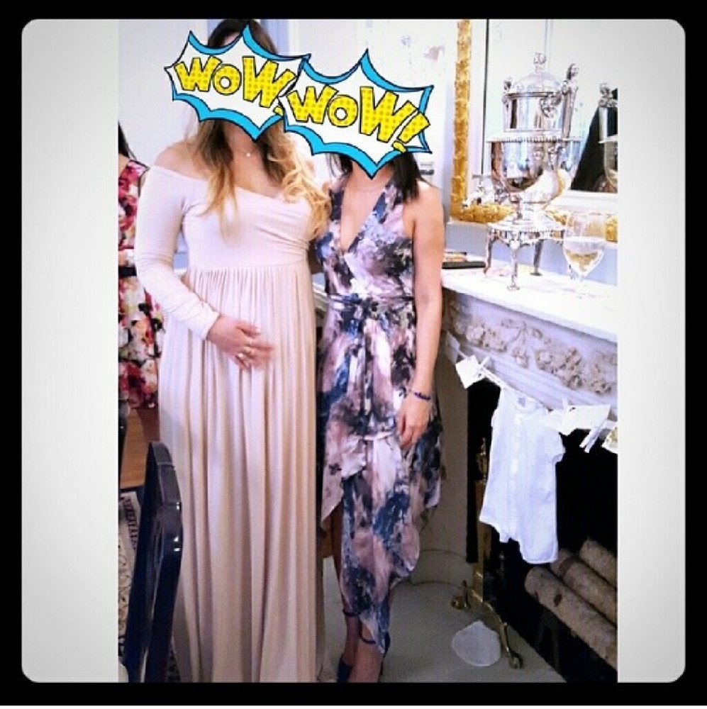 Haute Hippie Asymmetrical Hem Multi Colored Wrap Dress